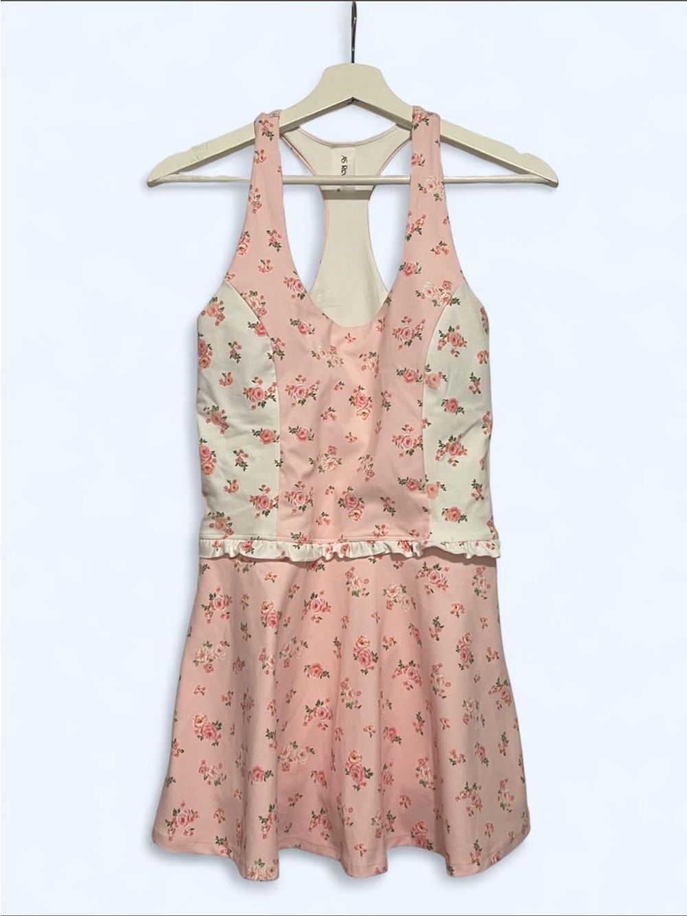 NWOT Altar'd State AS Revival Floral Patchwork Pink/Ivory Athletic Mini Dress